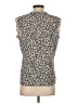 DKNY 100% Polyester Animal Print Ivory Sleeveless Blouse Size S - photo 2