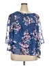 Alex Evenings 100% Polyester Blue 3/4 Sleeve Blouse Size 3X - photo 1