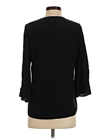 Ecru 3/4 Sleeve Silk Top (view 2)