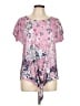 One World Pink Short Sleeve Blouse Size L - photo 1