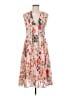 Karen Millen 100% Polyester Floral Tan Cocktail Dress Size 6 - photo 1