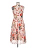 Karen Millen 100% Polyester Floral Tan Cocktail Dress Size 6 - photo 2