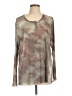 Logo Layers Camo Tan Gray Long Sleeve Blouse Size L - photo 1