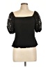 Chenault Black Short Sleeve Top Size L - photo 1