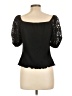 Chenault Black Short Sleeve Top Size L - photo 2