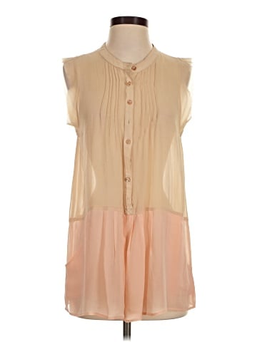Line & Dot Sleeveless Silk Top (view 1)