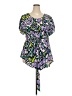 Melissa McCarthy Seven7 100% Polyester Purple Short Sleeve Blouse Size 3X - photo 1