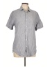 Theory Gray Short Sleeve Button-Down Shirt Size L - photo 1