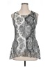 Brittany Black Silver Gray Sleeveless Blouse Size XL - photo 1