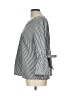 Tempted 100% Polyester Black Silver 3/4 Sleeve Blouse Size L - photo 5