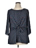 Chenault 100% Polyester Blue 3/4 Sleeve Blouse Size 1X - photo 1