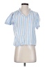 THML 100% Cotton Stripes Blue Short Sleeve Blouse Size S - photo 1