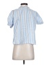 THML 100% Cotton Stripes Blue Short Sleeve Blouse Size S - photo 2