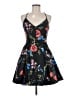 B. Smart 100% Polyester Floral Black Cocktail Dress Size 9 - photo 1