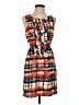 Francesca's 100% Polyester Print Orange Casual Dress Size S - photo 1