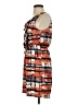 Francesca's 100% Polyester Print Orange Casual Dress Size S - photo 5
