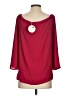 Versona 100% Polyester Burgundy 3/4 Sleeve Blouse Size XS - photo 2