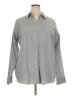 Grace Elements Stripes Gray Long Sleeve Button-Down Shirt Size 22 - photo 1