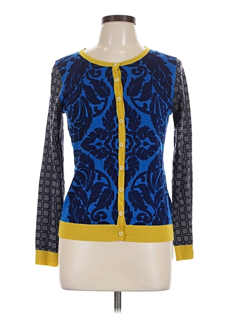 Pre-owned Boden Wool Cardigan Sweater In Blue