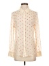 Hinge Polka Dots Ivory Long Sleeve Blouse Size S - photo 1