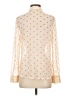 Hinge Polka Dots Ivory Long Sleeve Blouse Size S - photo 2