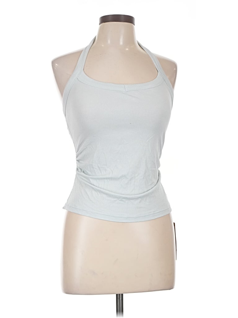 Ogl Tank Top Blue Halter Neckline Tops