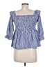 Aiden Blue 3/4 Sleeve Blouse Size M - photo 2