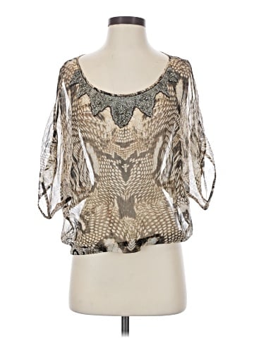 Cache 3/4 Sleeve Silk Top (view 1)