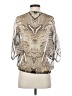 Cache 100% Silk Silver 3/4 Sleeve Silk Top Size XS - photo 2
