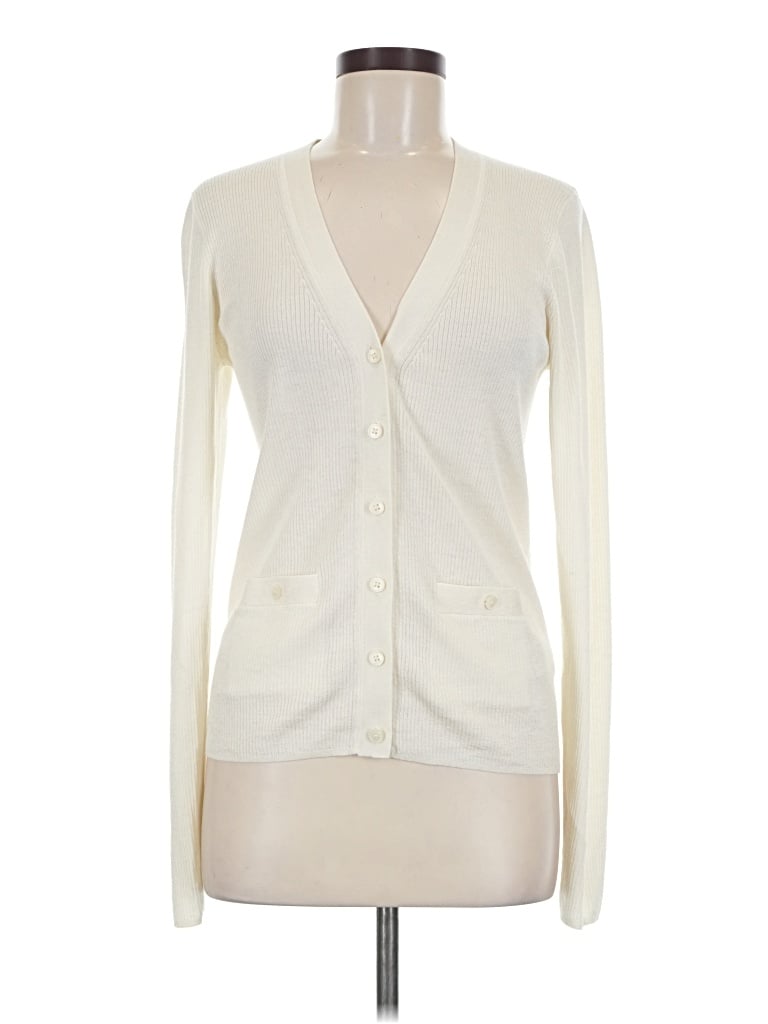 Pre-owned Jcrew Cashmere Cardigan Sweater In Ivory