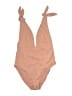 ASOS 100% Polyester Solid Tan One Piece Swimsuit Size 8 - photo 1