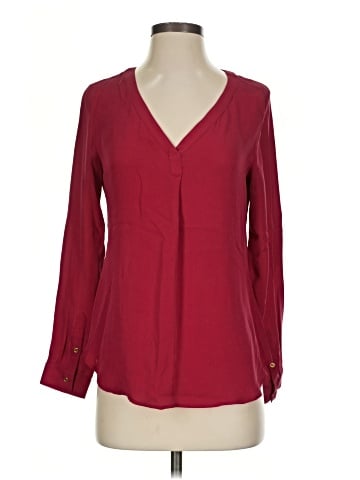 Ecru Long Sleeve Silk Top (view 1)
