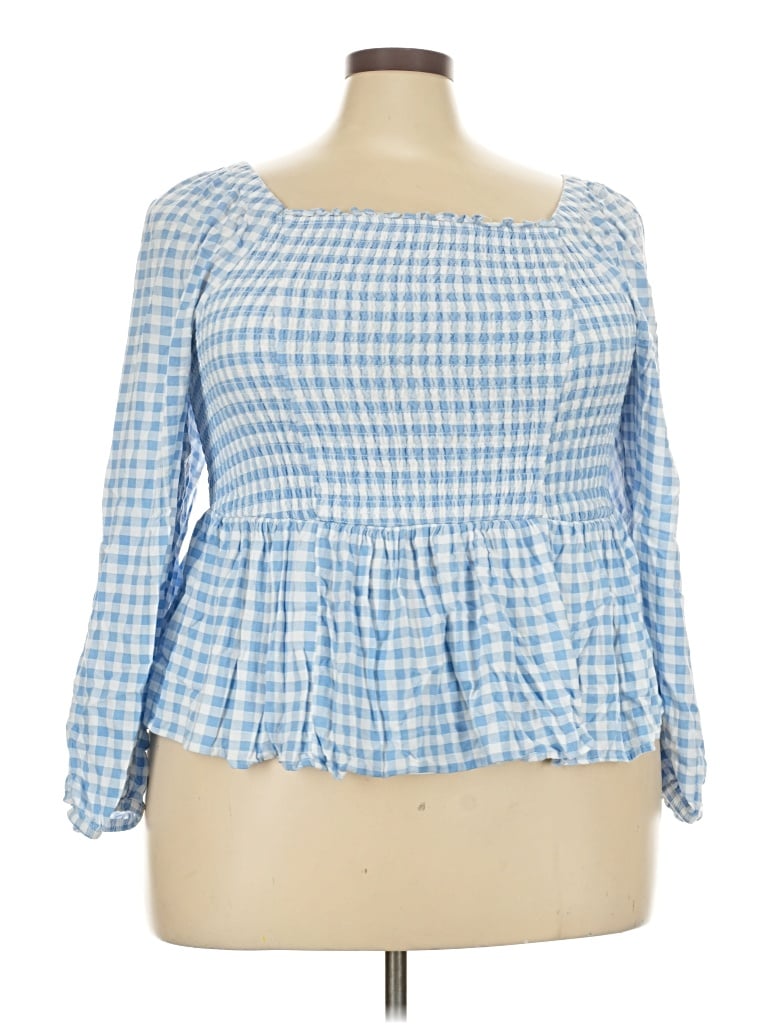 Pre-owned Torrid 3/4 Sleeve Blouse In Blue