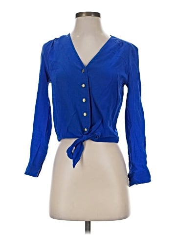 Amanda Uprichard Long Sleeve Silk Top (view 1)