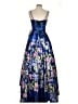 Betsy & Adam 100% Polyester Floral Blue Cocktail Dress Size 4 - photo 2