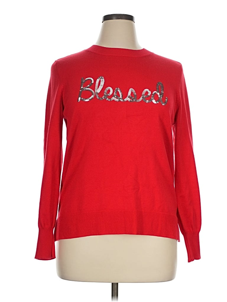 Pre-owned Marled By Reunited Pullover Sweater In Red