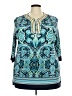 Peter Nygard Teal 3/4 Sleeve Blouse Size 3X (estimated) - photo 1