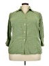 Notations Checkered-gingham Green 3/4 Sleeve Button-Down Shirt Size 3X - photo 1