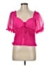 Bebe 100% Polyester Pink Short Sleeve Blouse Size 8 - photo 1