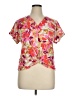 Thomas & Olivia Floral Pink Short Sleeve Blouse Size XL - photo 1