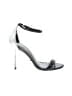 Schutz 100% Leather Solid Color Block Silver Sandals Size 8 - photo 1