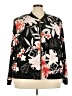 IMAN Floral Black Track Jacket Size 3X - photo 1