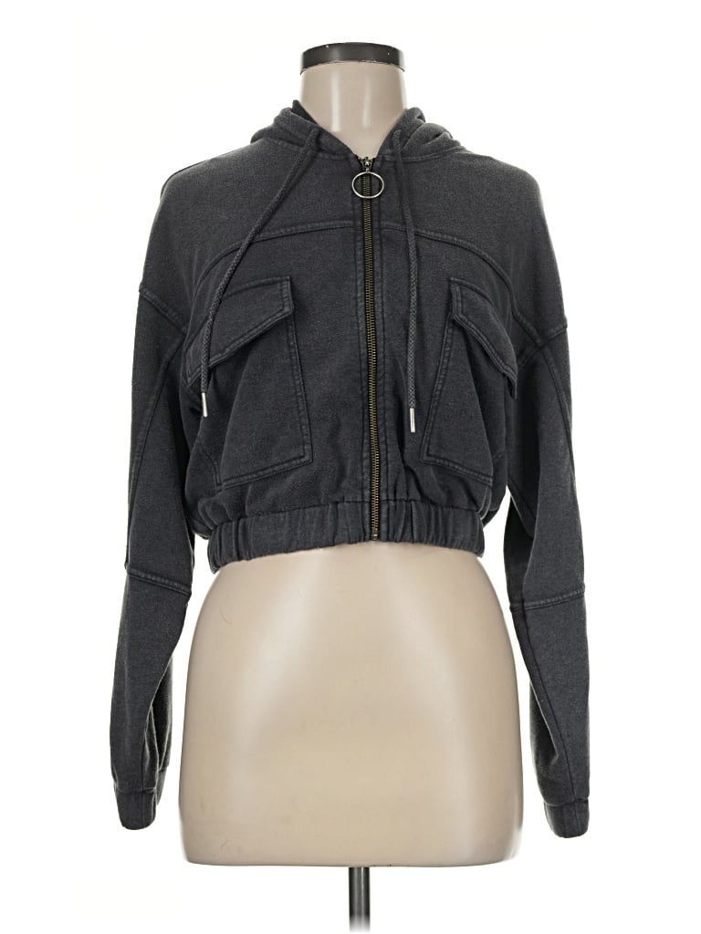 Pre-owned L*space Zip Up Hoodie In Gray