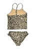 Crewcuts Animal Print Gold Two Piece Swimsuit Size 6 - photo 2