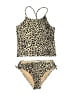 Crewcuts Animal Print Gold Two Piece Swimsuit Size 6 - photo 1