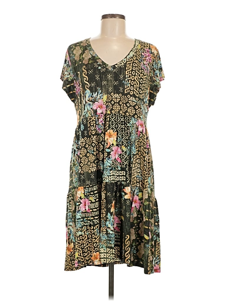 Pre-owned Johnny Was Casual Dress In Green