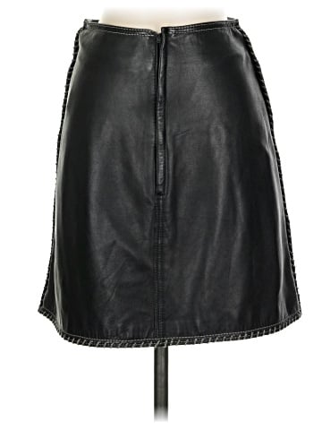 Gianni Versace Chainlink Embellished Leather Skirt (view 1)