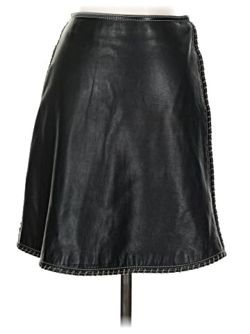 Gianni Versace Chainlink Embellished Leather Skirt (view 2)