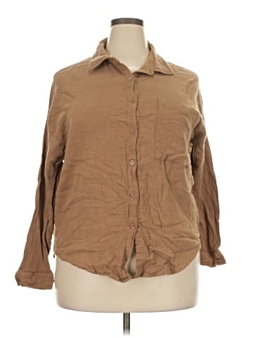 Blush 3/4 Sleeve Button-Down Shirt (view 1)