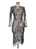 Betsy & Adam 100% Polyester Metallic Silver Cocktail Dress Size 10 - photo 1
